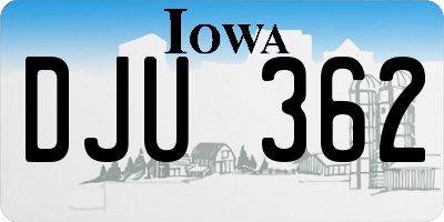 IA license plate DJU362