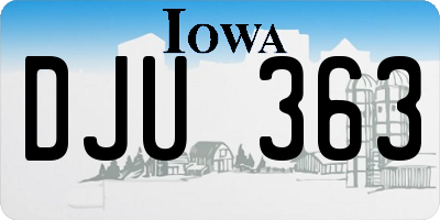IA license plate DJU363