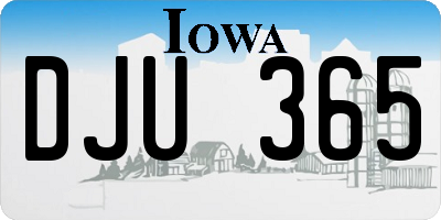 IA license plate DJU365
