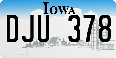 IA license plate DJU378