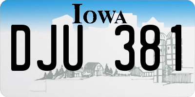 IA license plate DJU381