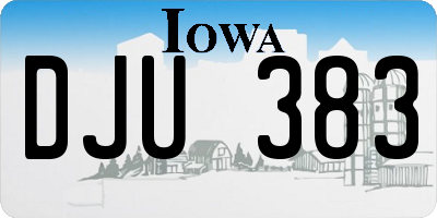 IA license plate DJU383
