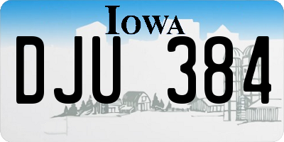 IA license plate DJU384