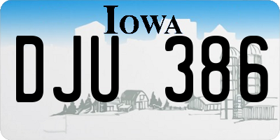 IA license plate DJU386