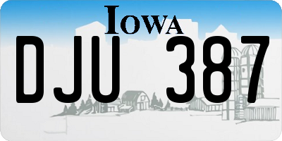 IA license plate DJU387