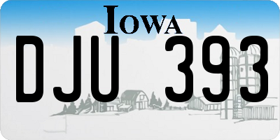 IA license plate DJU393