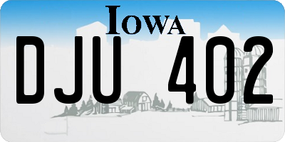 IA license plate DJU402