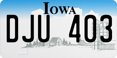 IA license plate DJU403