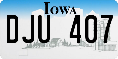 IA license plate DJU407