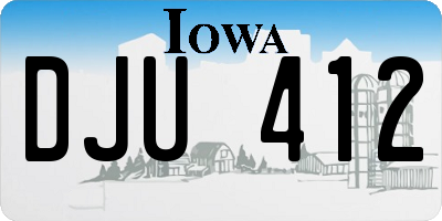 IA license plate DJU412