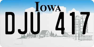 IA license plate DJU417