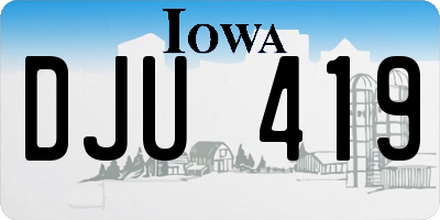 IA license plate DJU419