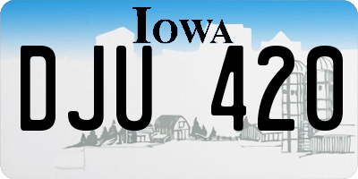 IA license plate DJU420