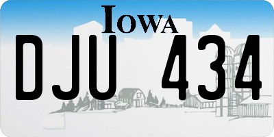 IA license plate DJU434