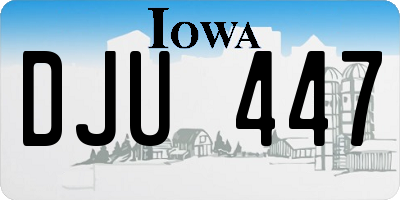 IA license plate DJU447