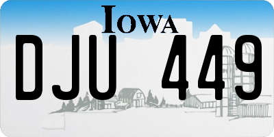 IA license plate DJU449
