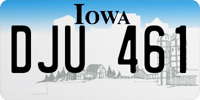 IA license plate DJU461