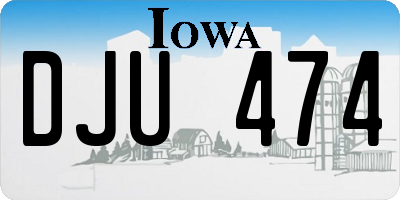 IA license plate DJU474