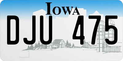 IA license plate DJU475