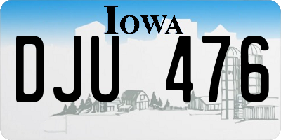 IA license plate DJU476