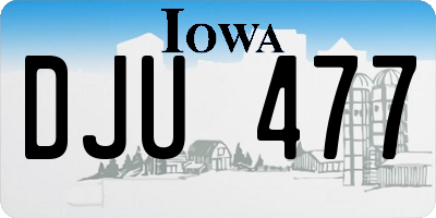 IA license plate DJU477