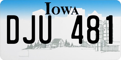 IA license plate DJU481