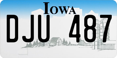 IA license plate DJU487