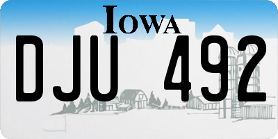 IA license plate DJU492