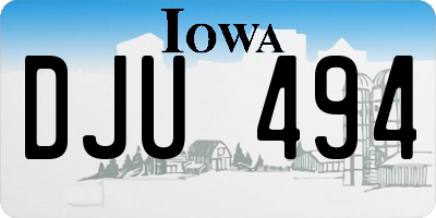IA license plate DJU494