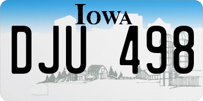 IA license plate DJU498