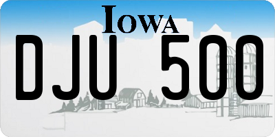IA license plate DJU500