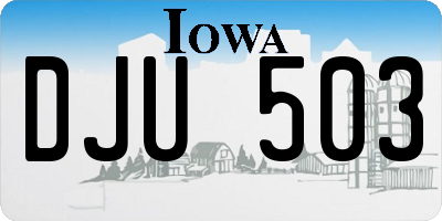 IA license plate DJU503