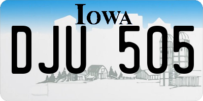 IA license plate DJU505