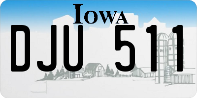 IA license plate DJU511