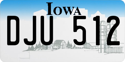 IA license plate DJU512