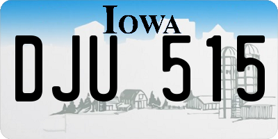 IA license plate DJU515