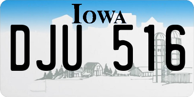 IA license plate DJU516