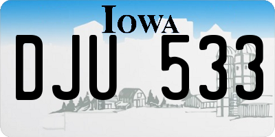 IA license plate DJU533