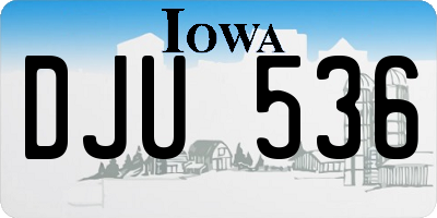IA license plate DJU536
