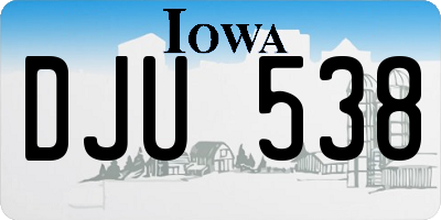 IA license plate DJU538