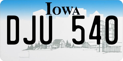 IA license plate DJU540