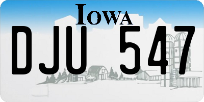 IA license plate DJU547