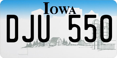 IA license plate DJU550