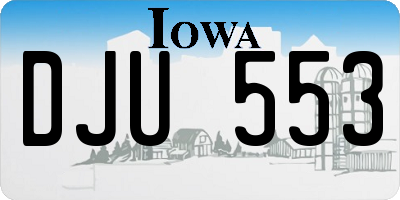 IA license plate DJU553