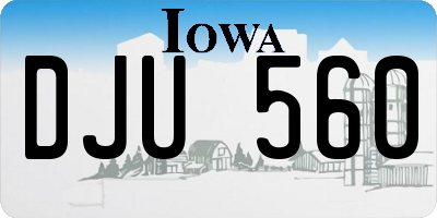 IA license plate DJU560