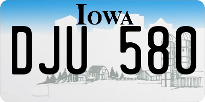 IA license plate DJU580