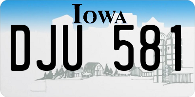 IA license plate DJU581
