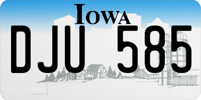IA license plate DJU585