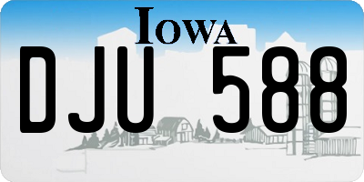 IA license plate DJU588