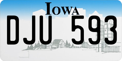 IA license plate DJU593